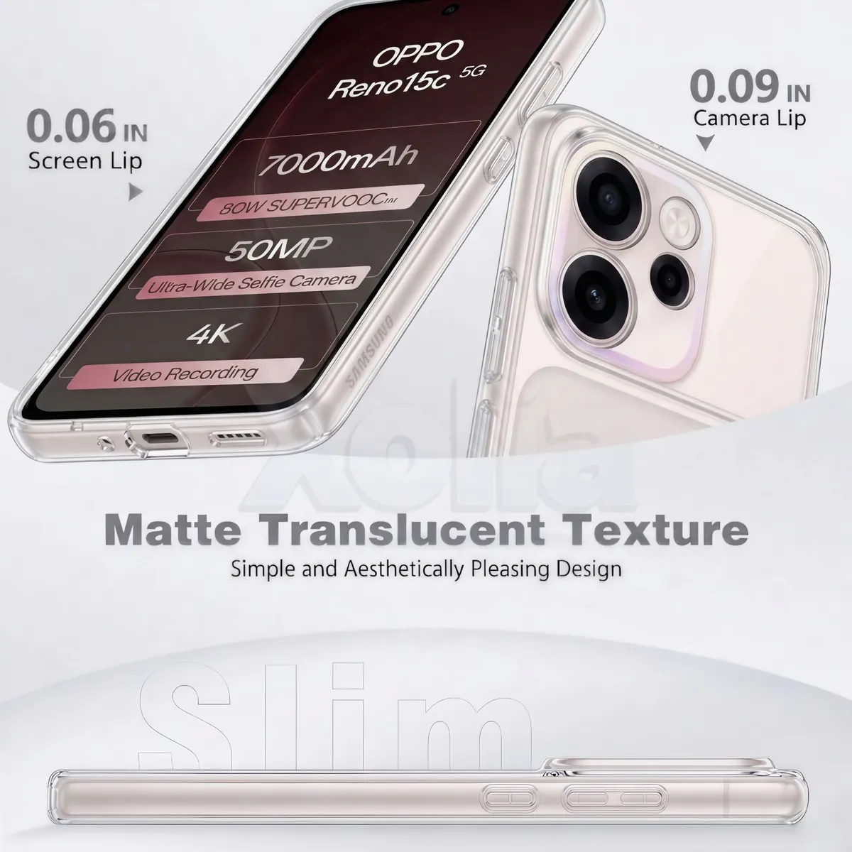 Xolia Back Cover for Oppo Reno 15c 5G (Transparent, Shock Proof, Silicon, Pack of: 1) — image 4 of 4