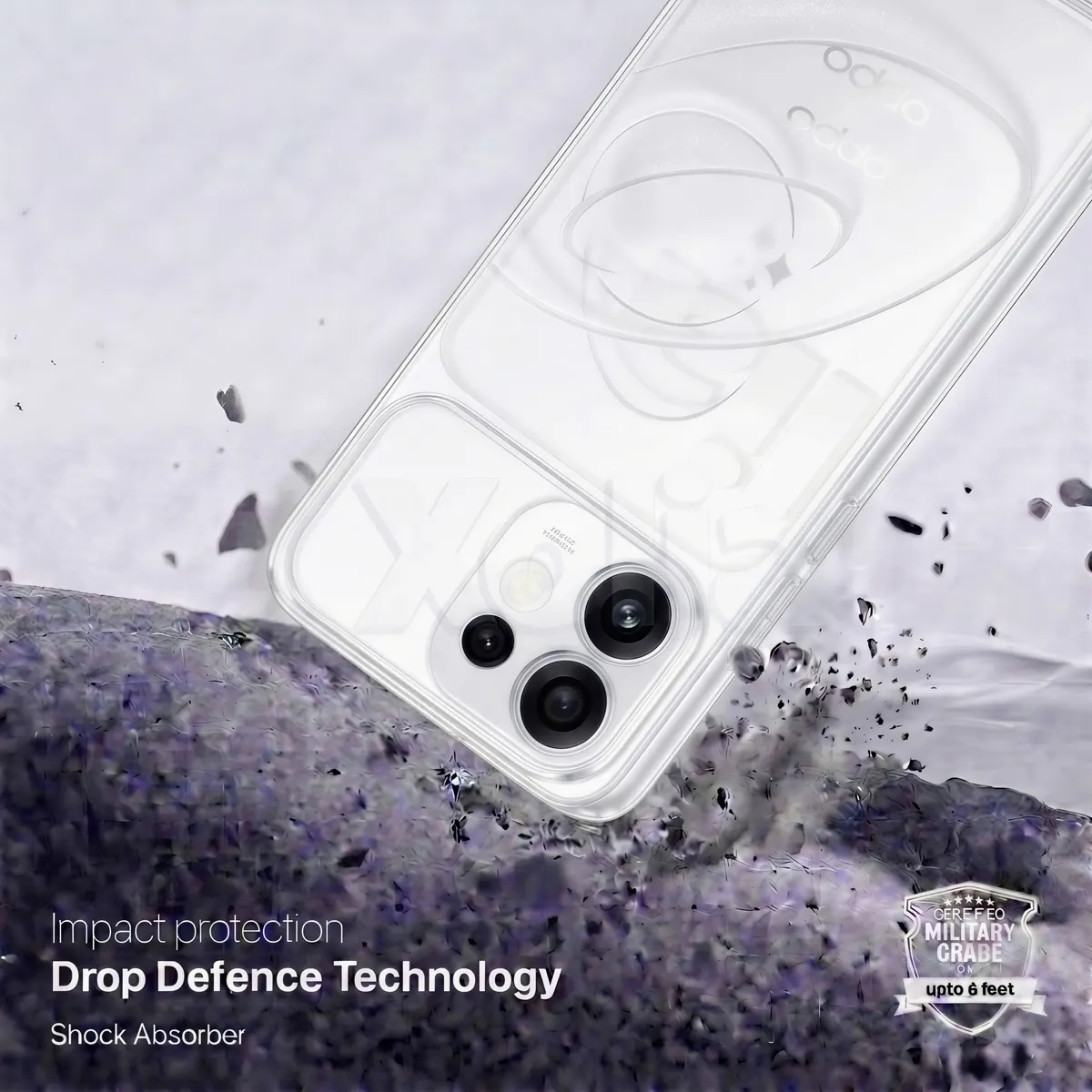 Xolia Back Cover for Oppo Reno 16 5G (Transparent, Shock Proof, Silicon, Pack of: 1) — image 2 of 4