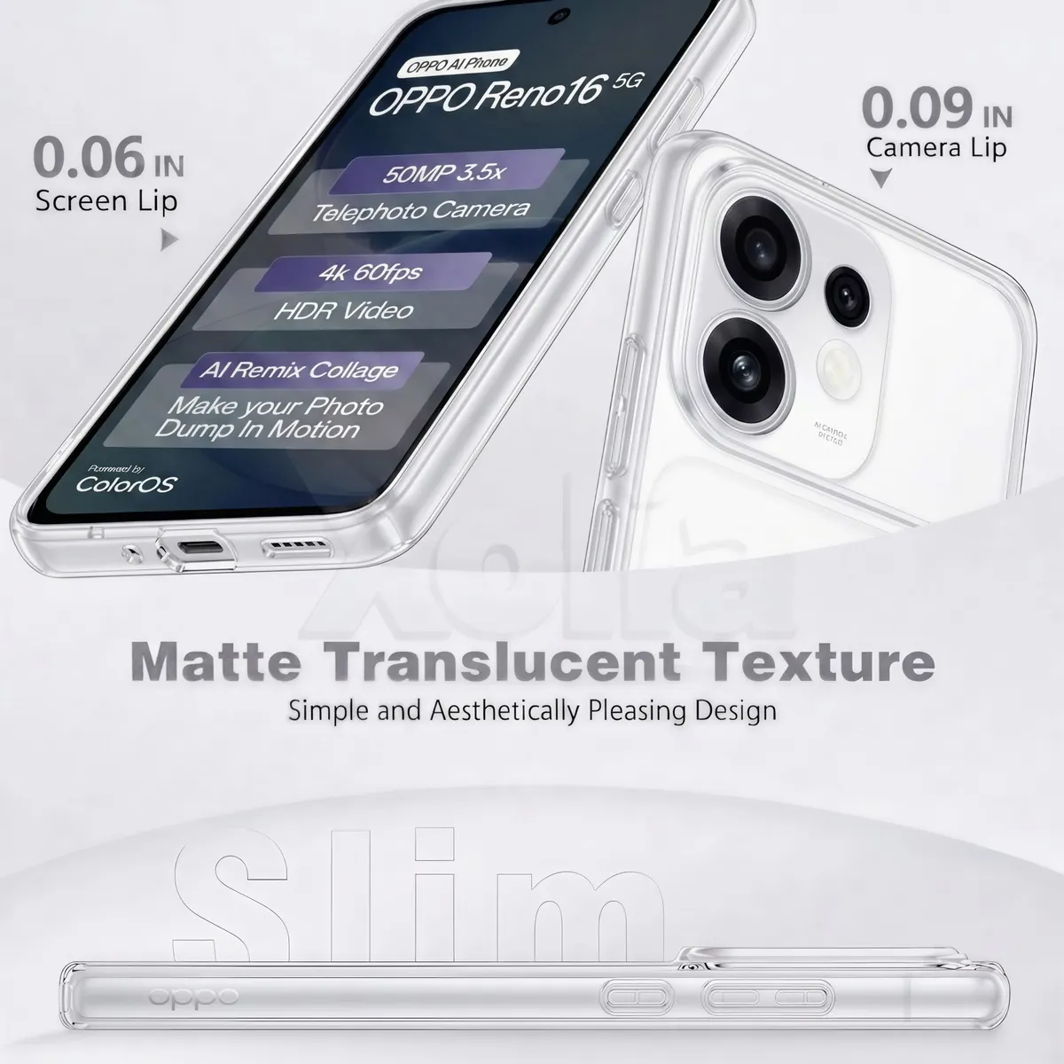 Xolia Back Cover for Oppo Reno 16 5G (Transparent, Shock Proof, Silicon, Pack of: 1) — image 4 of 4