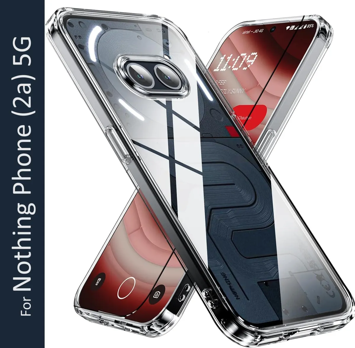 Micvir Back Cover for Nothing Phone (2a) 5G (Transparent, Shock Proof, Plastic, Silicon, Pack of: 1)