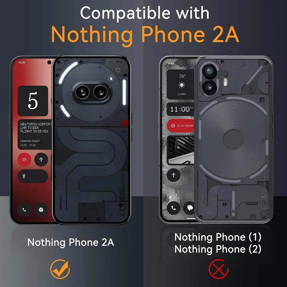 Micvir Back Cover for Nothing Phone (2a) 5G (Transparent, Shock Proof, Plastic, Silicon, Pack of: 1) — image 2 of 5