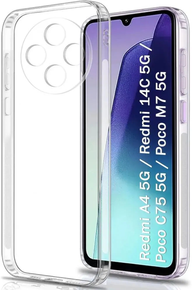 Micvir Back Cover for Redmi A4 5G (Transparent, Shock Proof, Plastic, Silicon, Pack of: 1)