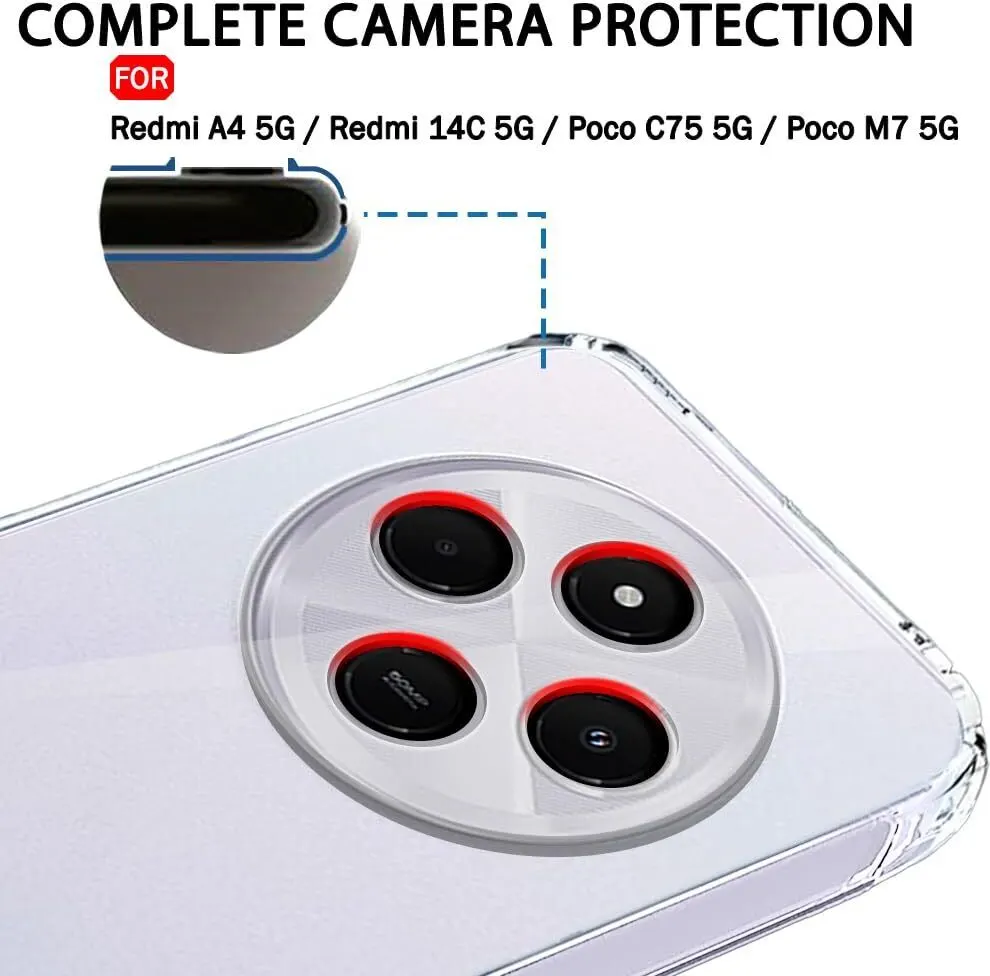 Micvir Back Cover for Redmi A4 5G (Transparent, Shock Proof, Plastic, Silicon, Pack of: 1) — image 2 of 4