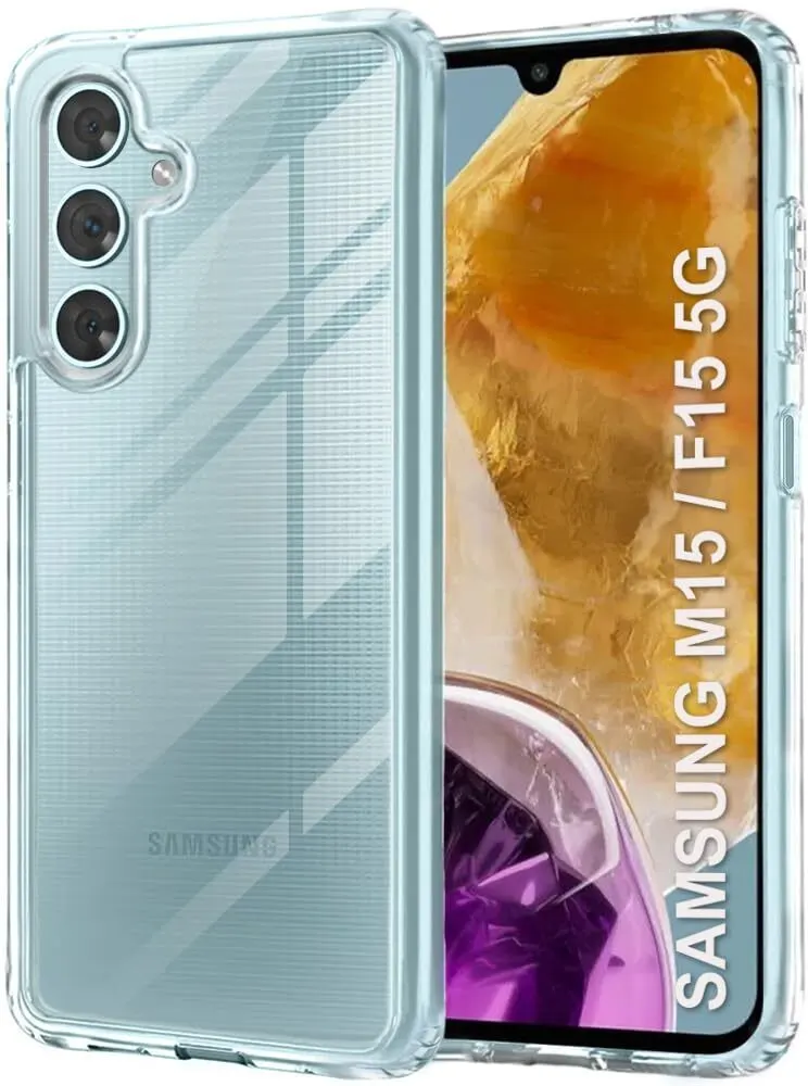 Micvir Back Cover for Samsung Galaxy M15 5G (Transparent, Shock Proof, Plastic, Silicon, Pack of: 1)