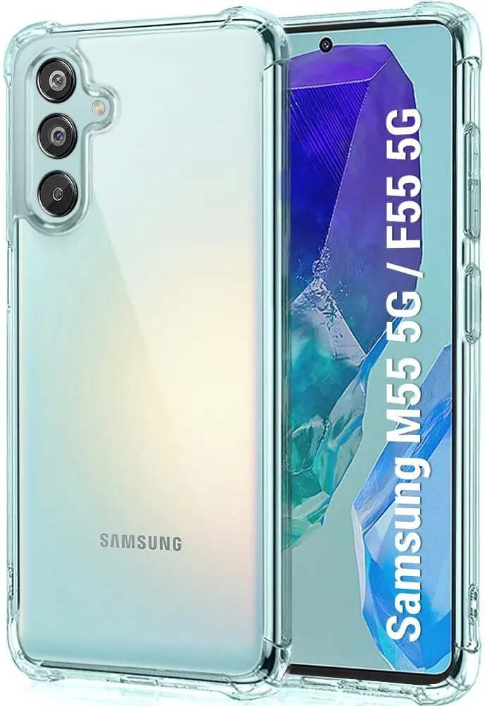 Micvir Back Cover for Samsung Galaxy M55 5G (Transparent, Shock Proof, Plastic, Silicon, Pack of: 1)