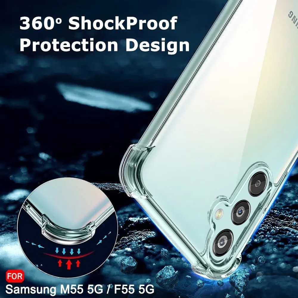 Micvir Back Cover for Samsung Galaxy M55 5G (Transparent, Shock Proof, Plastic, Silicon, Pack of: 1) — image 3 of 5