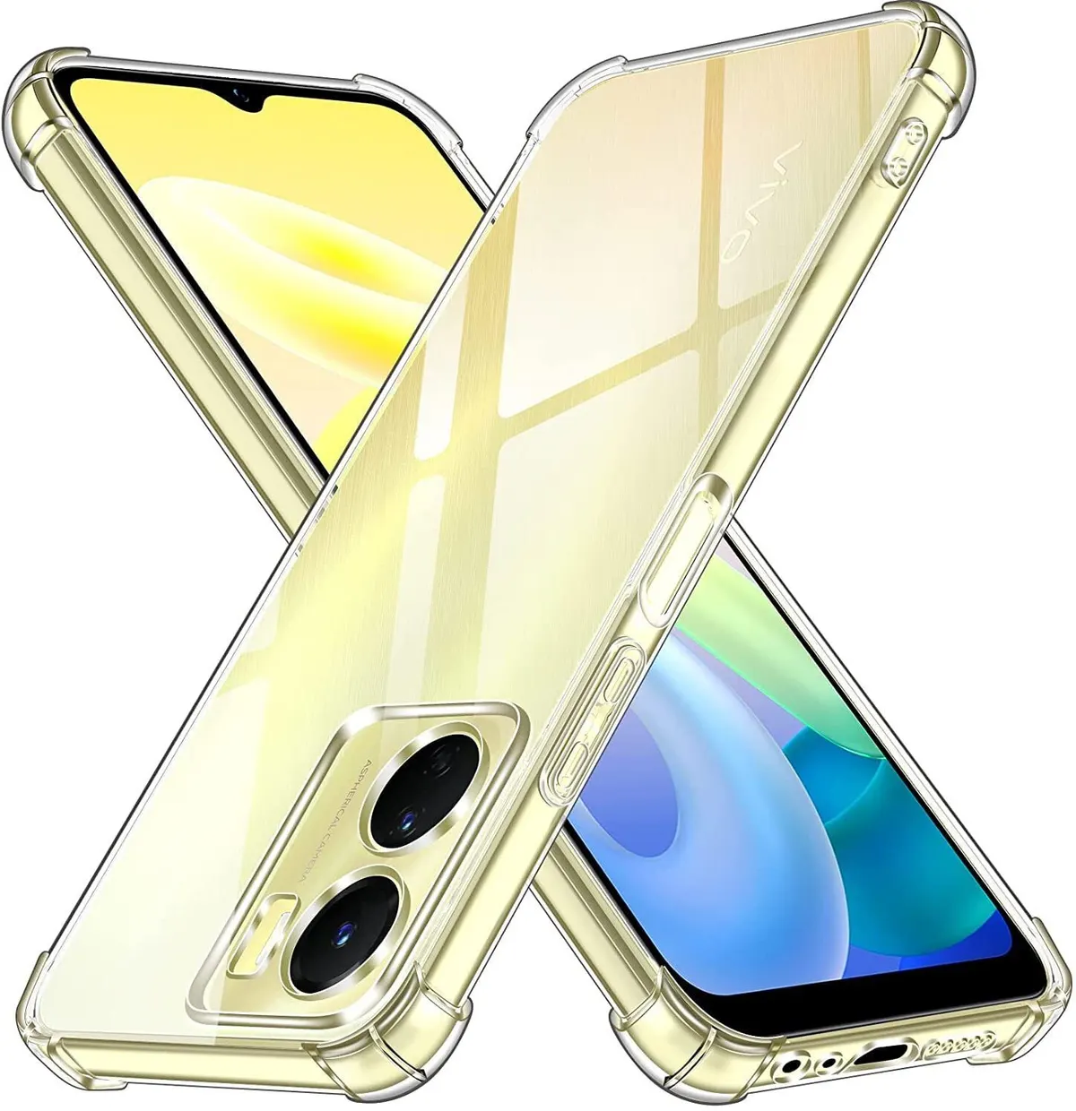 Micvir Back Cover for Vivo T2X 5G (Transparent, Shock Proof, Plastic, Silicon, Pack of: 1)