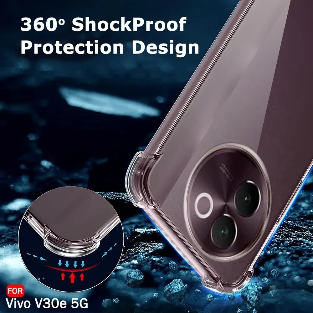 Micvir Back Cover for Vivo V30e 5G (Transparent, Shock Proof, Plastic, Silicon, Pack of: 1) — image 3 of 5