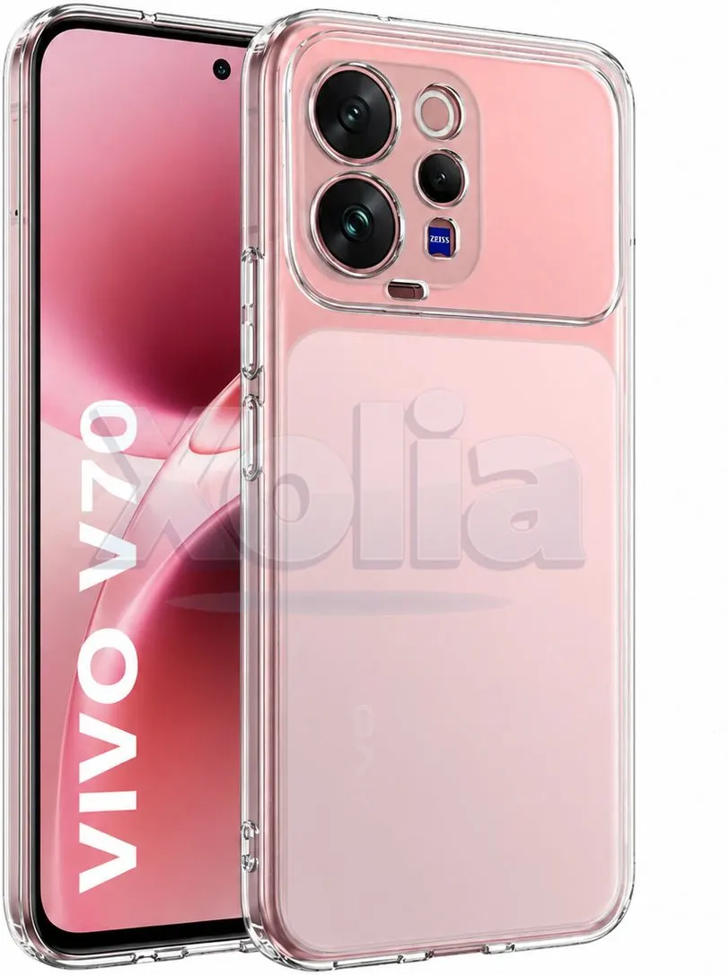 Xolia Back Cover for Vivo V70 5G (Transparent, Shock Proof, Silicon, Pack of: 1)