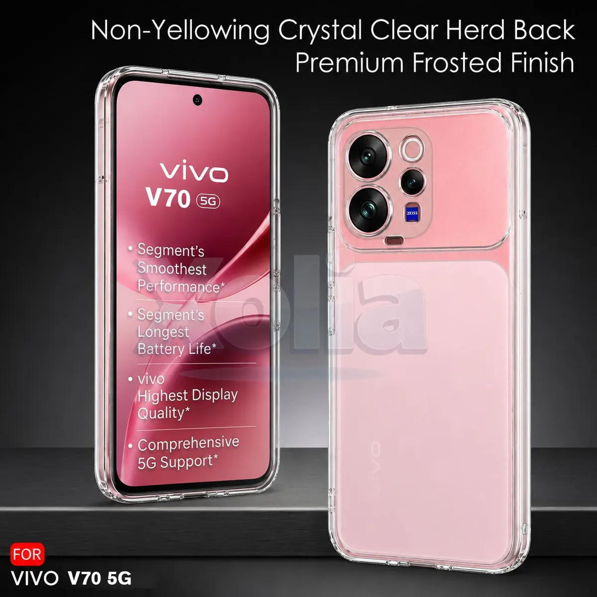 Xolia Back Cover for Vivo V70 5G (Transparent, Shock Proof, Silicon, Pack of: 1) — image 3 of 5