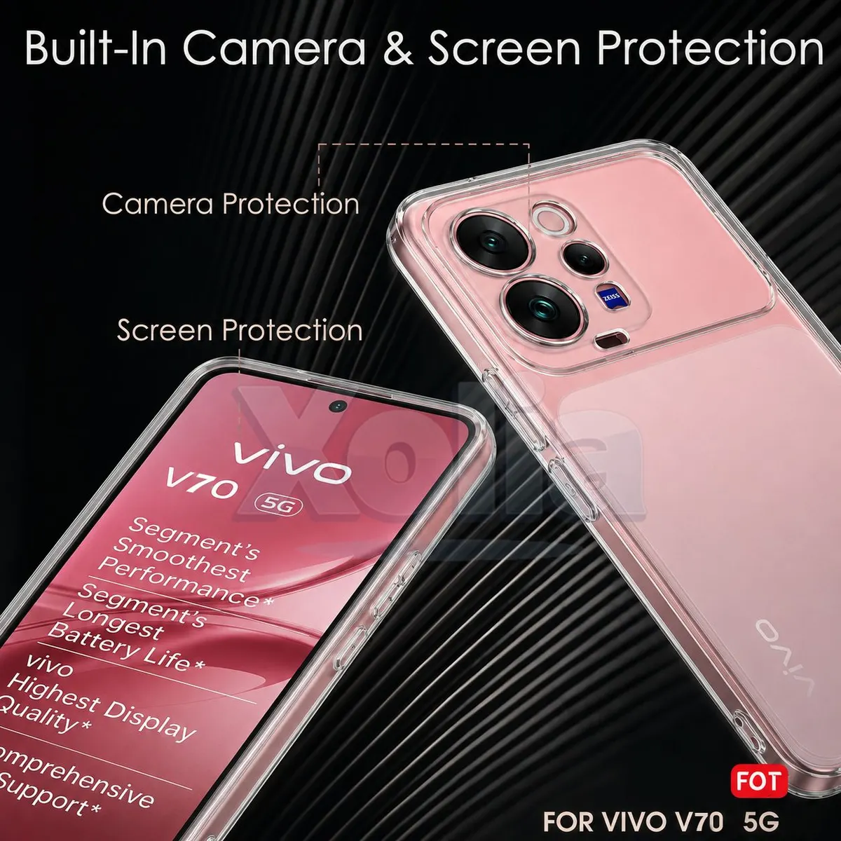 Xolia Back Cover for Vivo V70 5G (Transparent, Shock Proof, Silicon, Pack of: 1) — image 4 of 5