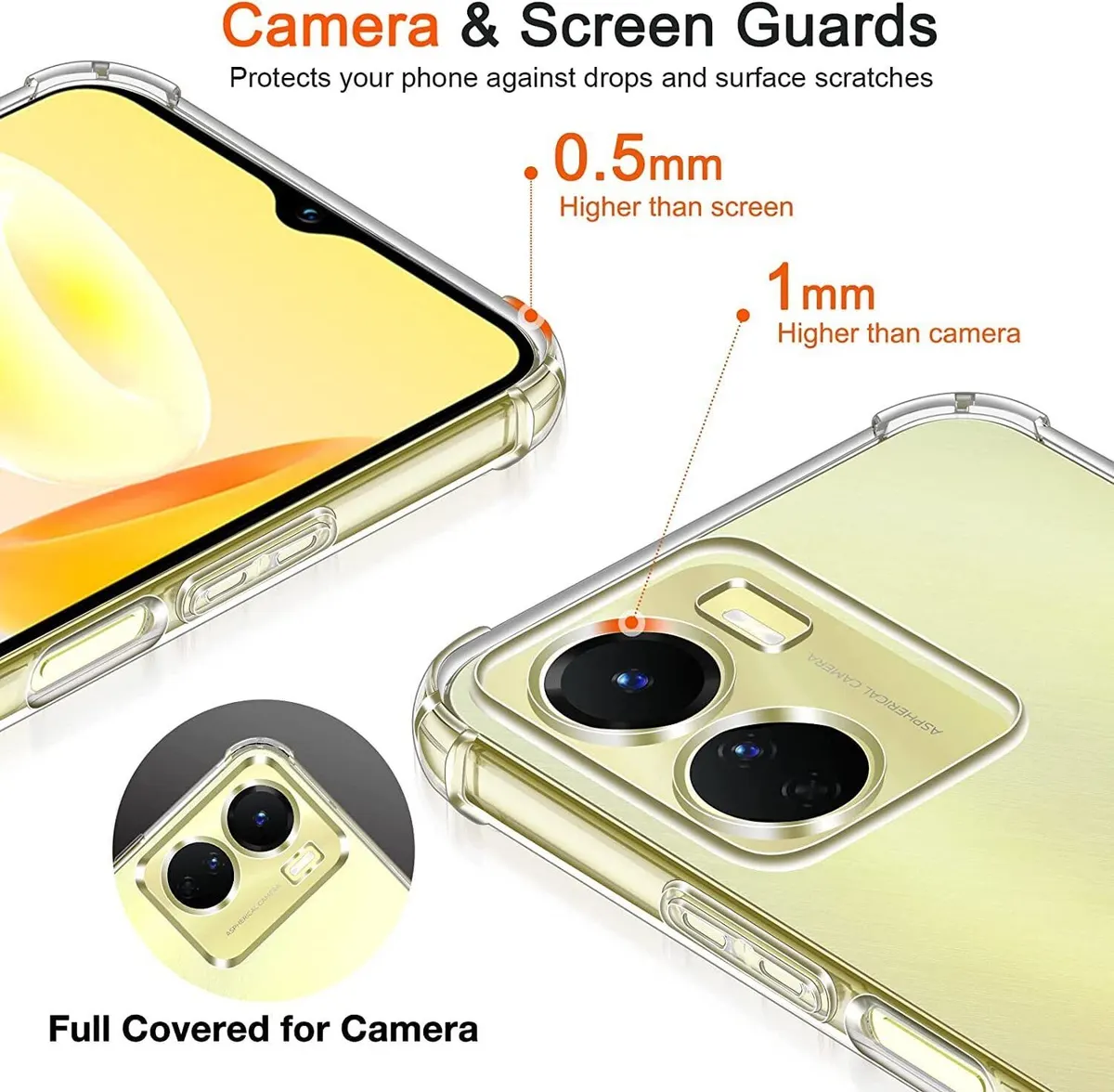 Micvir Back Cover for vivo Y16 (Transparent, Shock Proof, Plastic, Silicon, Pack of: 1) — image 3 of 4