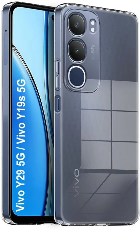 Micvir Back Cover for Vivo Y29 5G (Transparent, Shock Proof, Plastic, Silicon, Pack of: 1)