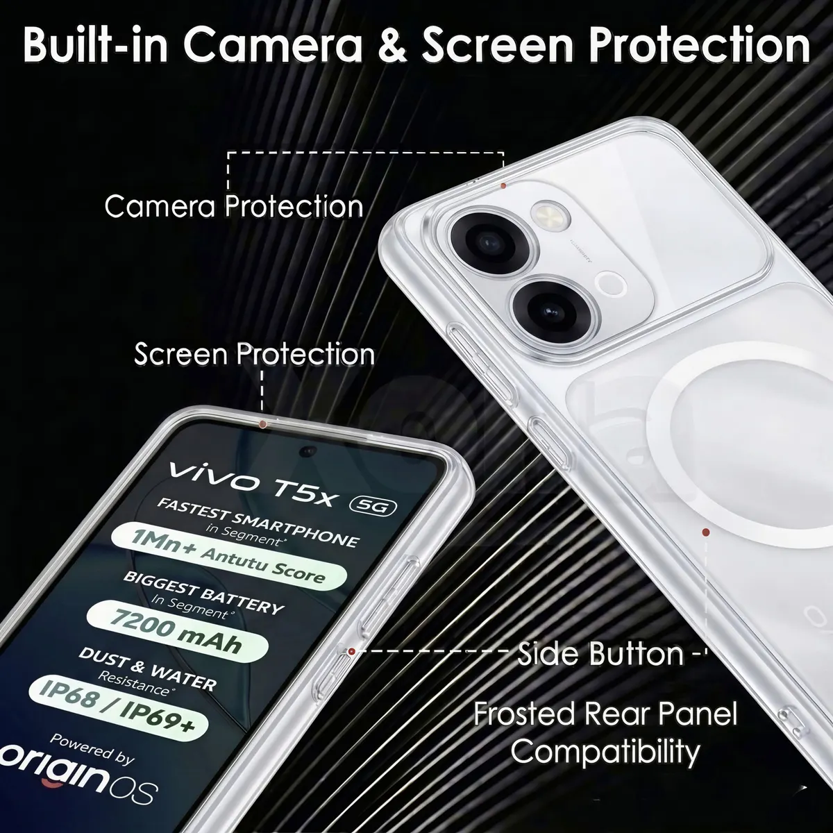 Xolia Back Cover for Vivo Y51 Pro 5G (Transparent, Shock Proof, Silicon, Pack of: 1) — image 4 of 5