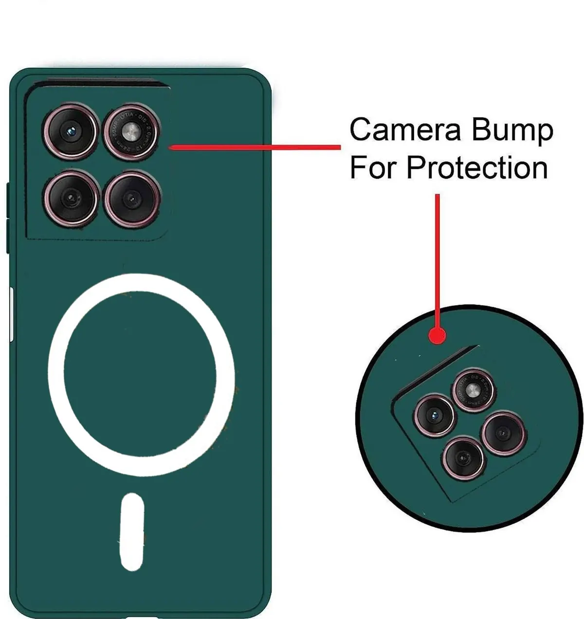 Xolia Back Cover for Motorola Edge 70 5G (Green, Dual Protection, Silicon, Pack of: 1) — image 2 of 5