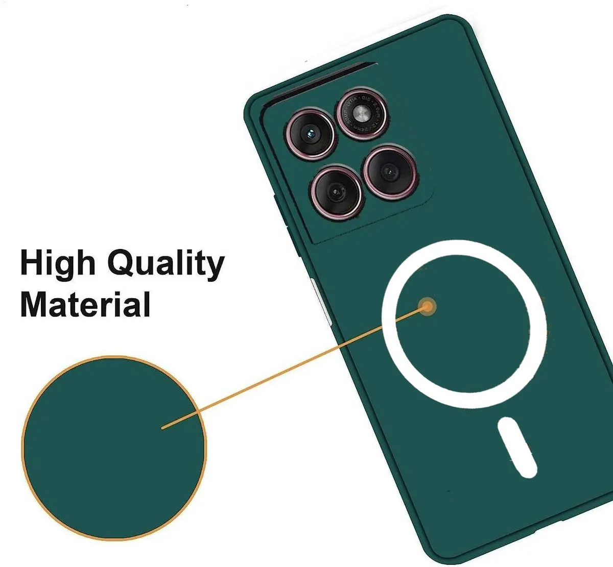 Xolia Back Cover for Motorola Edge 70 5G (Green, Dual Protection, Silicon, Pack of: 1) — image 3 of 5