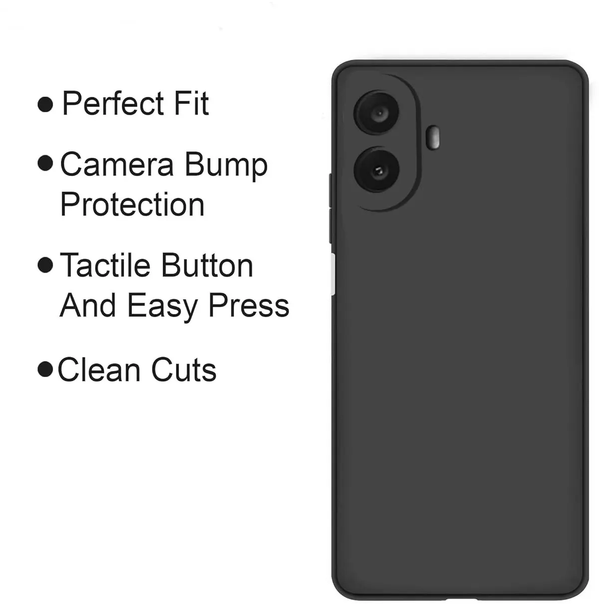 Micvir Back Cover for CMF by Nothing Phone 1 (Black, Dual Protection, Silicon, Pack of: 1) — image 3 of 4