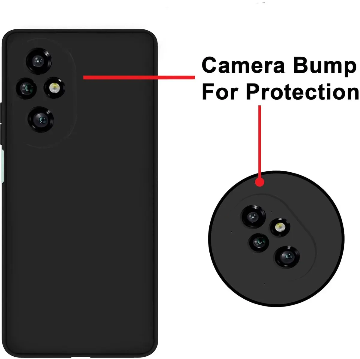 Micvir Back Cover for Honor 200 5G (Black, Dual Protection, Silicon, Pack of: 1) — image 2 of 5