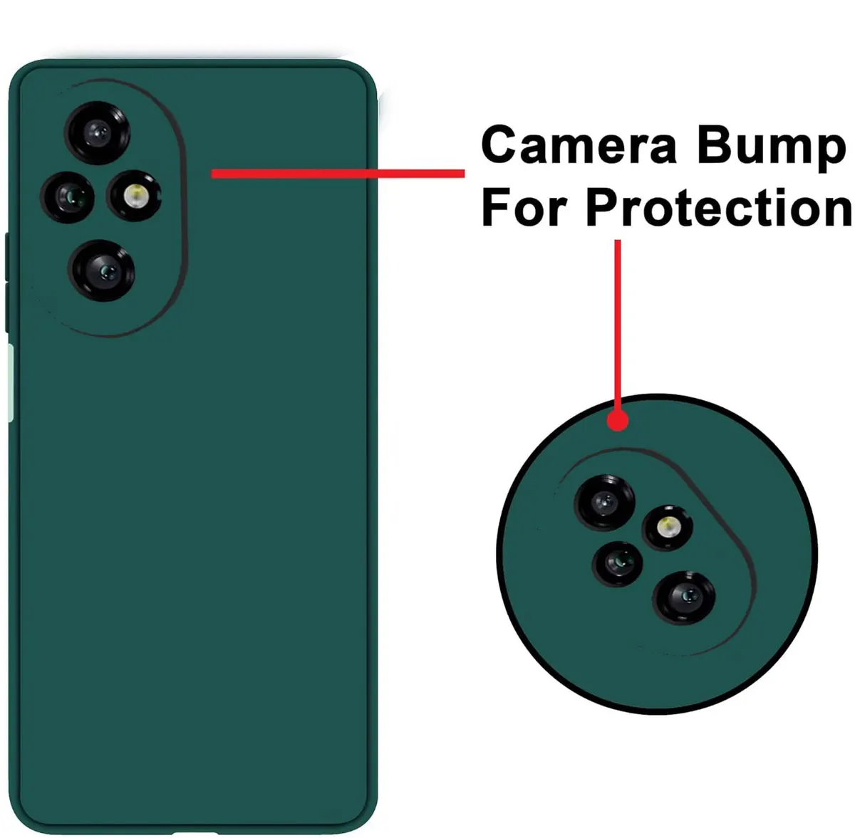 Micvir Back Cover for Honor 200 5G (Green, Dual Protection, Silicon, Pack of: 1) — image 3 of 5