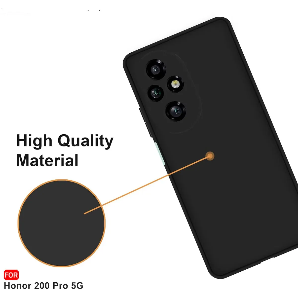 Micvir Back Cover for Honor 200 Pro 5G (Black, Dual Protection, Silicon, Pack of: 1) — image 2 of 5