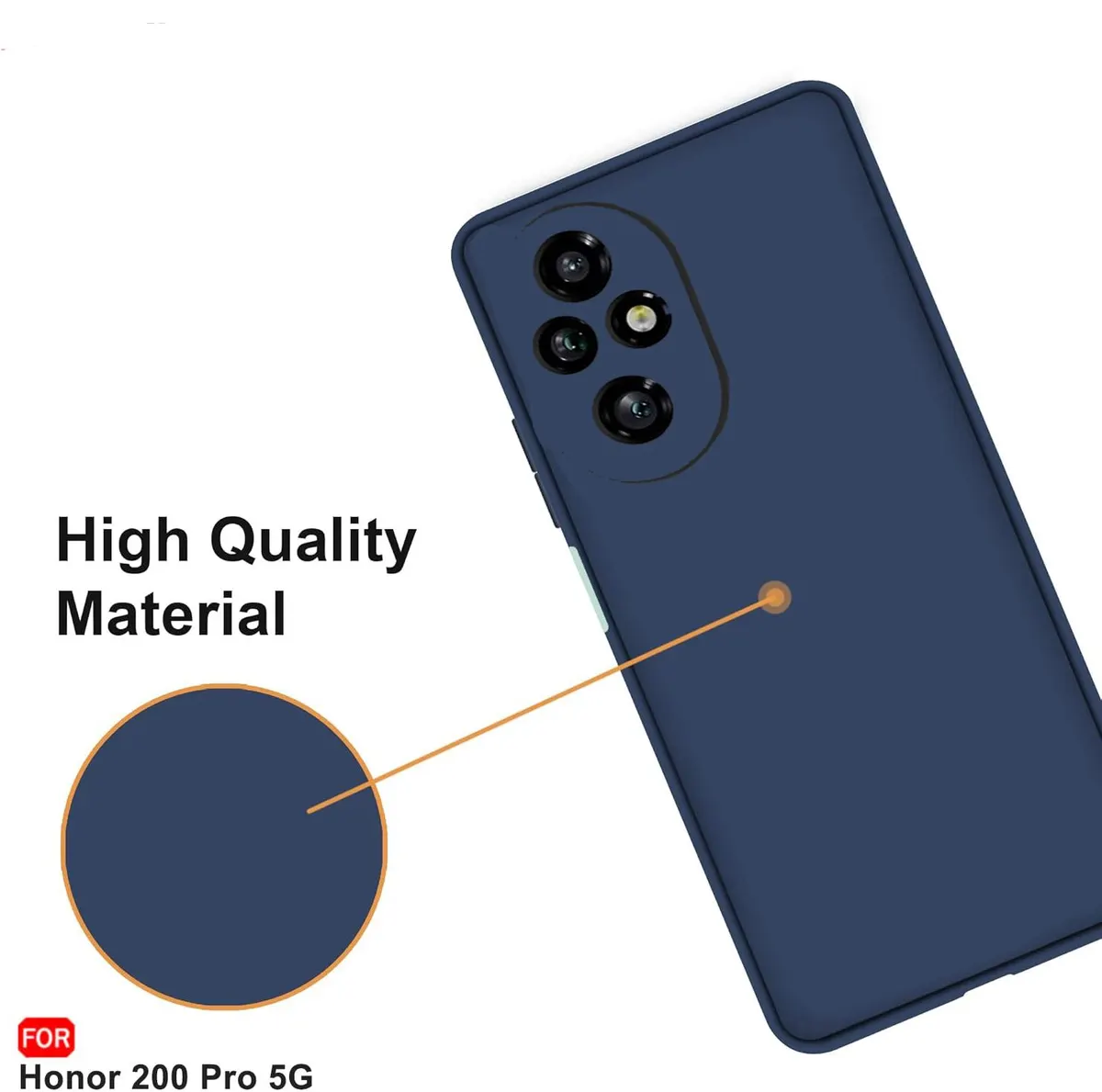 Micvir Back Cover for Honor 200 Pro 5G (Blue, Dual Protection, Silicon, Pack of: 1) — image 2 of 5