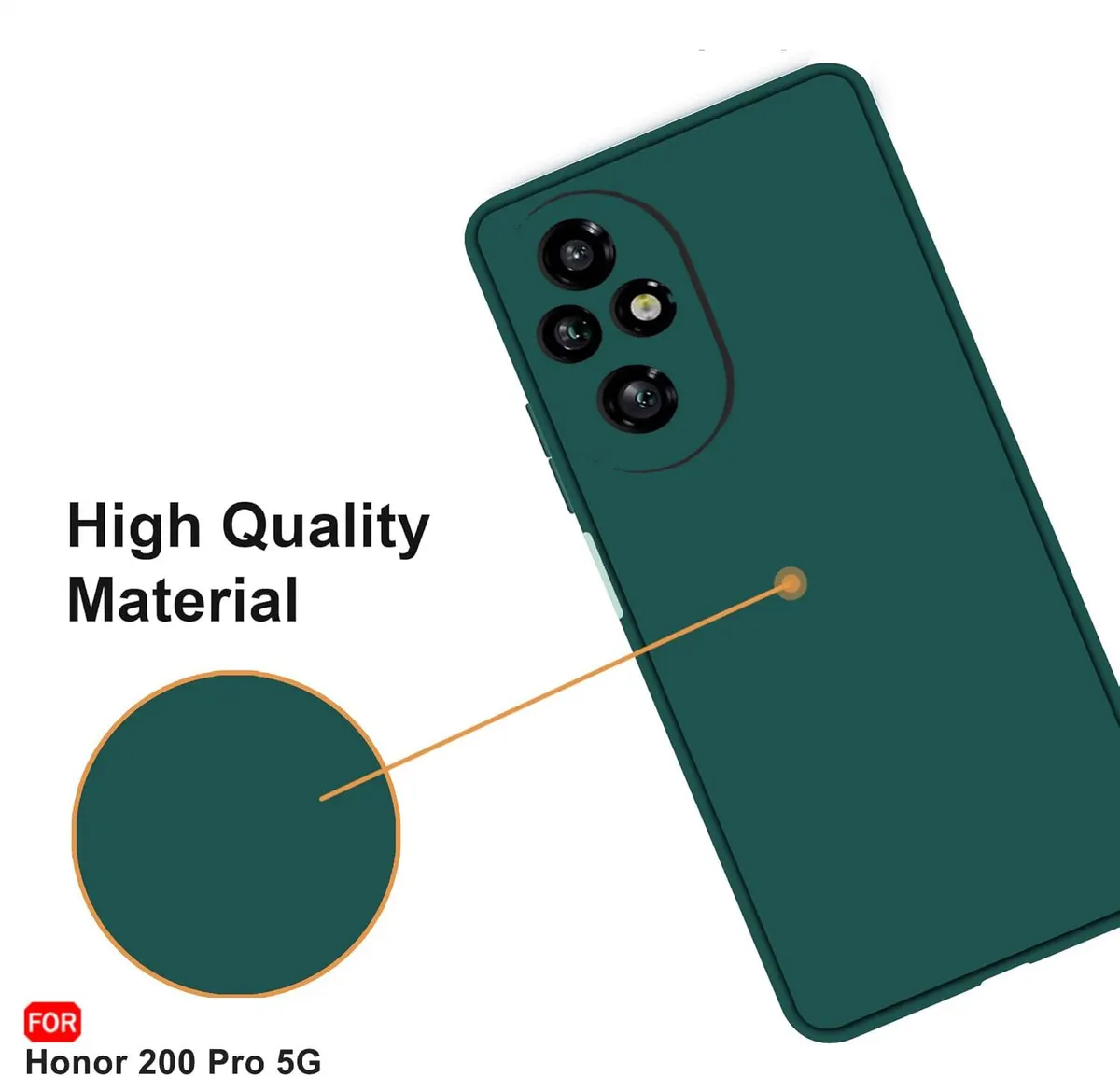 Micvir Back Cover for Honor 200 Pro 5G (Green, Dual Protection, Silicon, Pack of: 1) — image 2 of 5