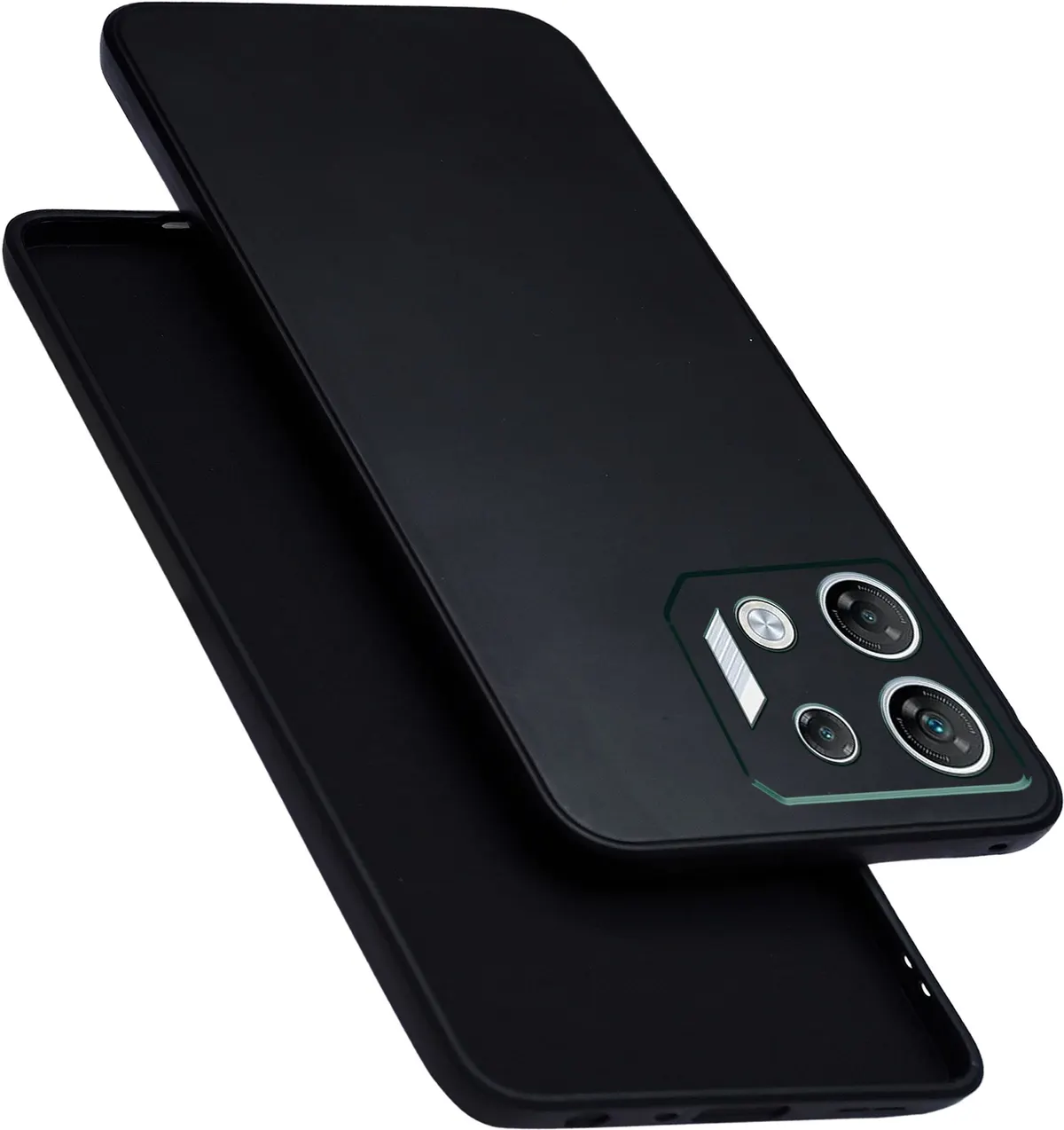 Micvir Back Cover for Infinix GT10 Pro (Black, Dual Protection, Silicon, Pack of: 1)