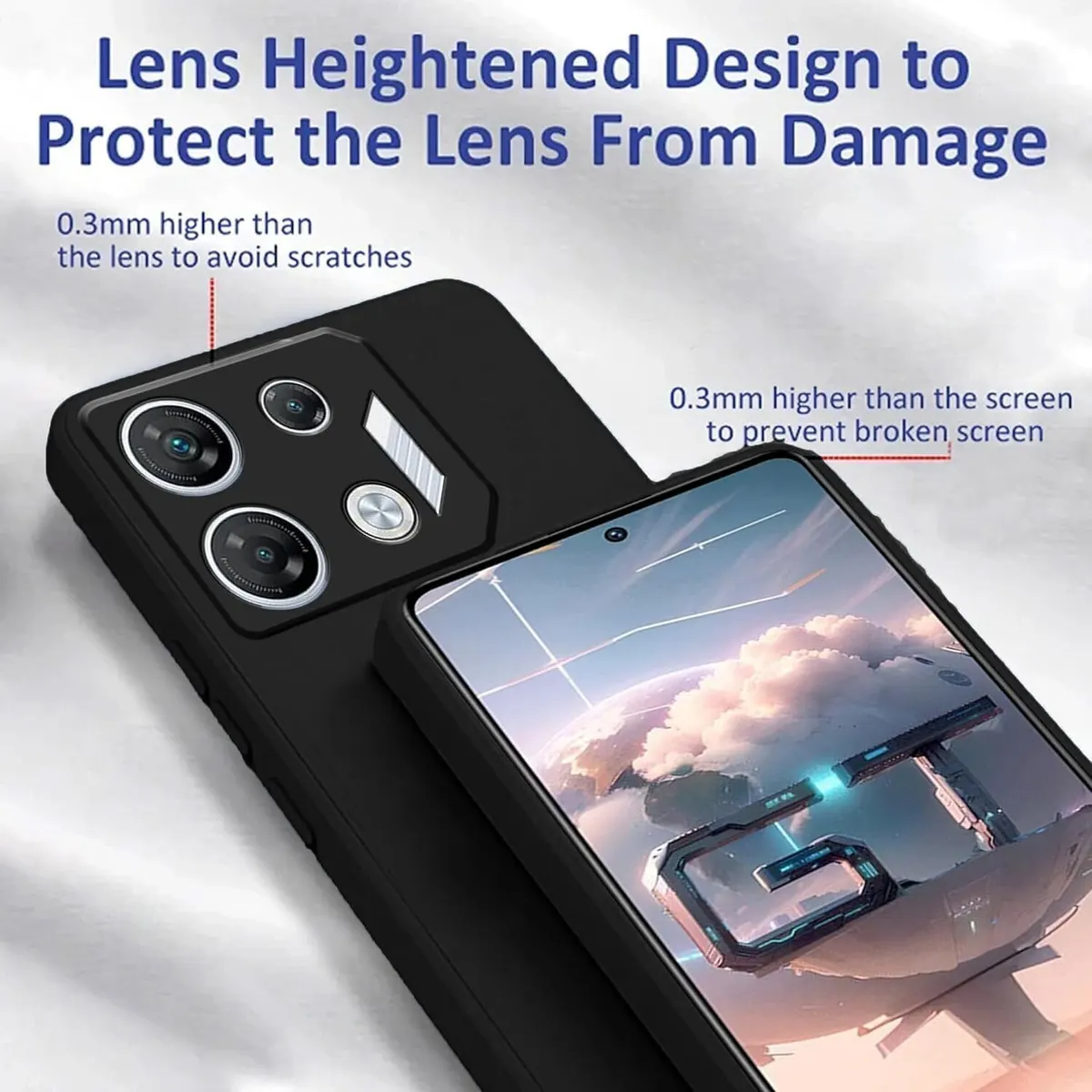 Micvir Back Cover for Infinix GT10 Pro (Black, Dual Protection, Silicon, Pack of: 1) — image 2 of 5