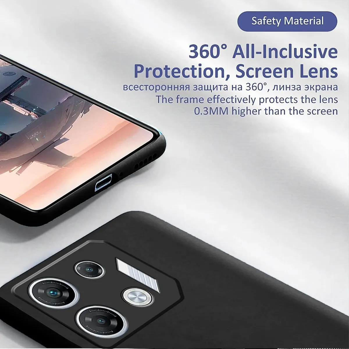 Micvir Back Cover for Infinix GT10 Pro (Black, Dual Protection, Silicon, Pack of: 1) — image 3 of 5