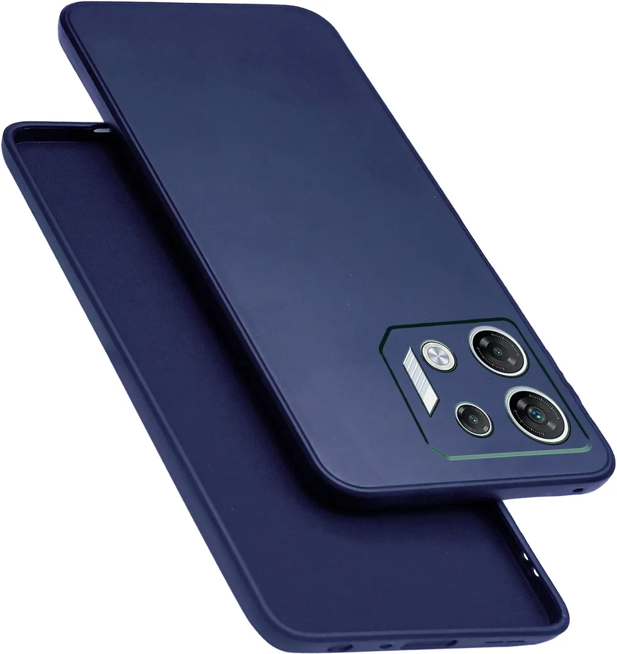 Micvir Back Cover for Infinix GT10 Pro (Blue, Dual Protection, Silicon, Pack of: 1)