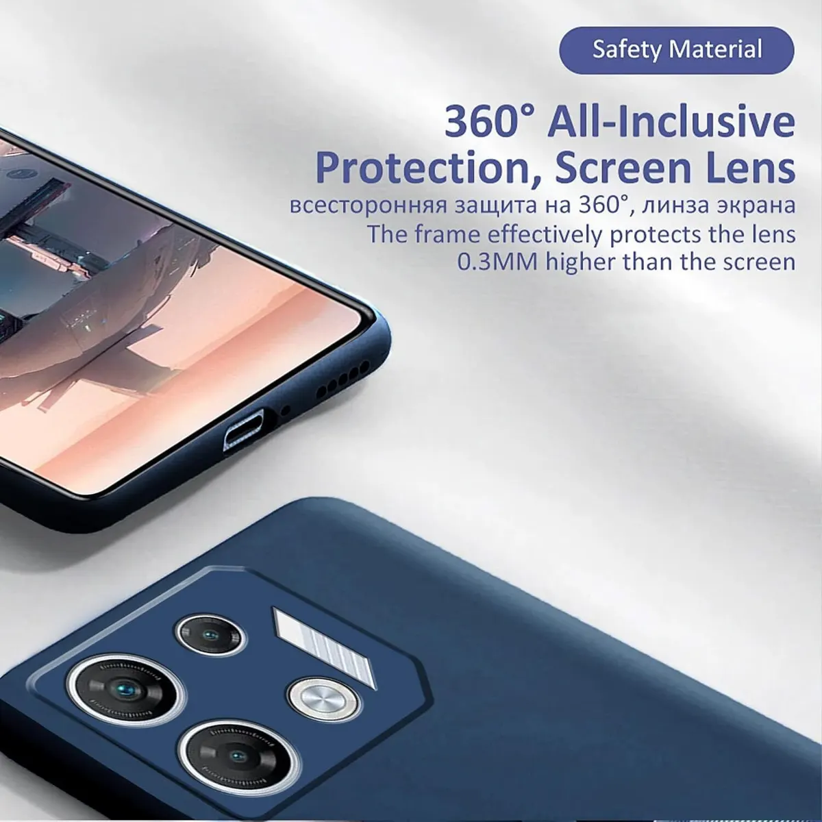 Micvir Back Cover for Infinix GT10 Pro (Blue, Dual Protection, Silicon, Pack of: 1) — image 3 of 5