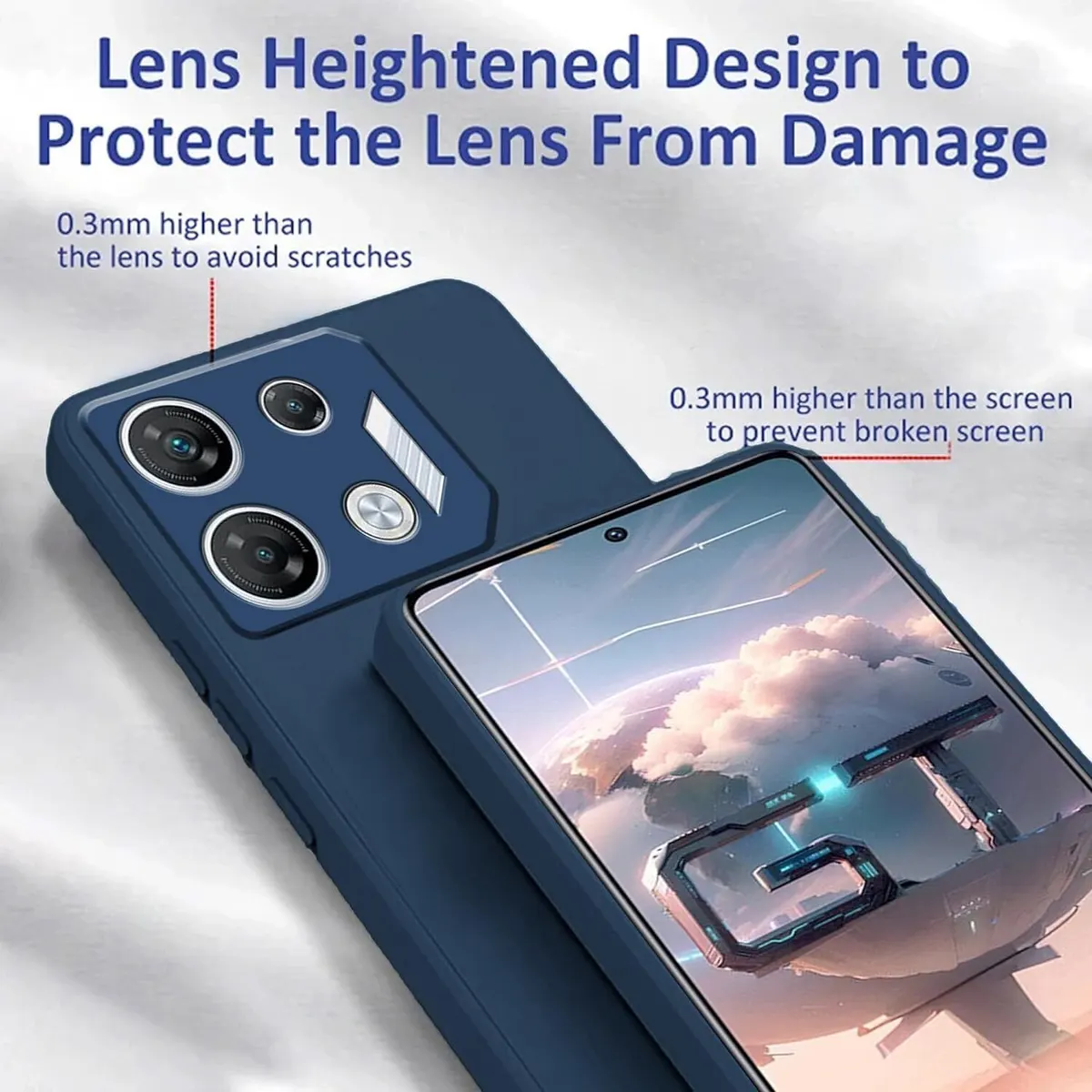 Micvir Back Cover for Infinix GT10 Pro (Blue, Dual Protection, Silicon, Pack of: 1) — image 4 of 5