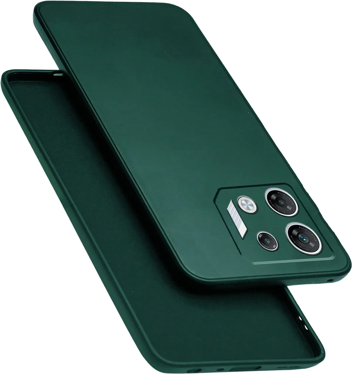 Micvir Back Cover for Infinix GT10 Pro (Green, Dual Protection, Silicon, Pack of: 1)