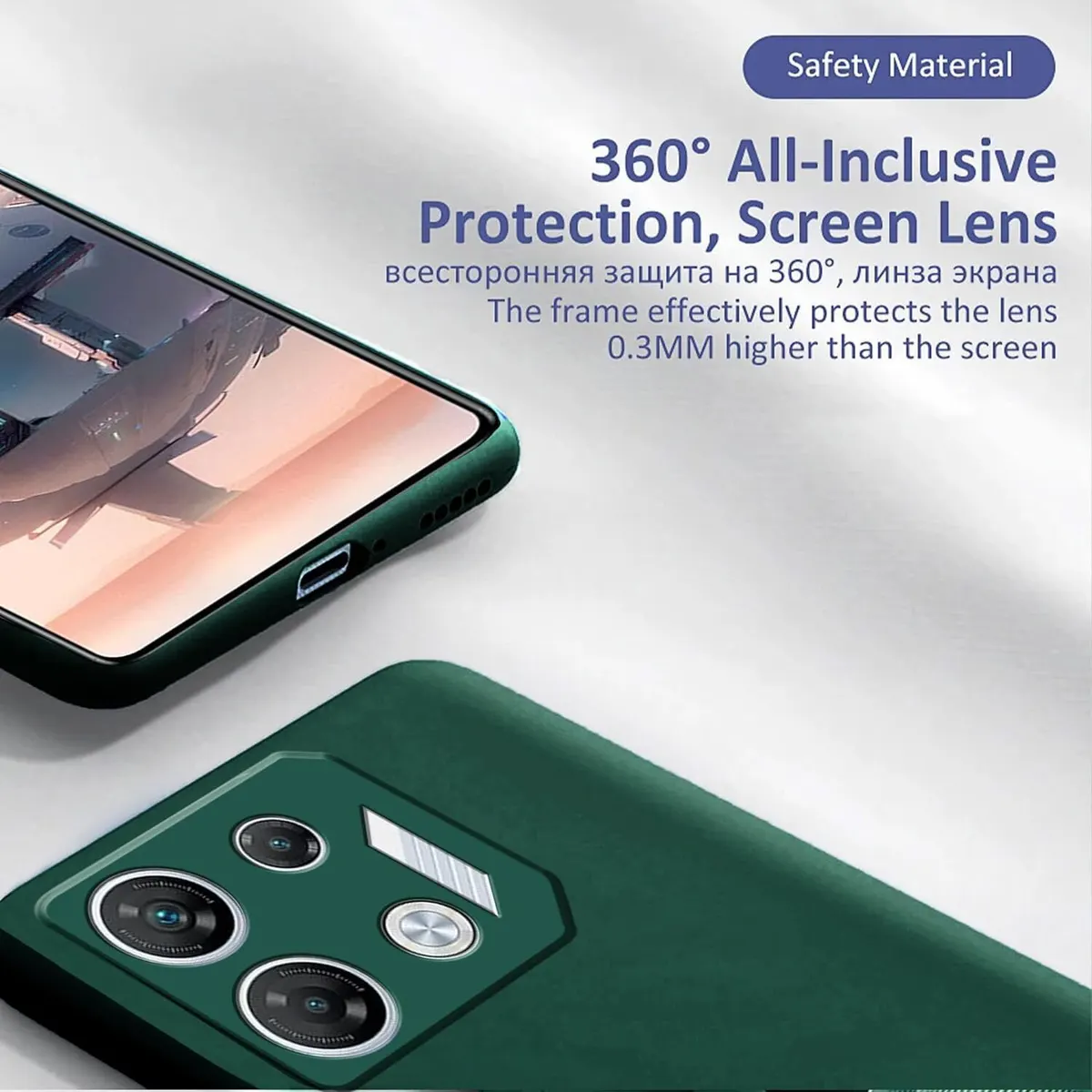 Micvir Back Cover for Infinix GT10 Pro (Green, Dual Protection, Silicon, Pack of: 1) — image 3 of 5