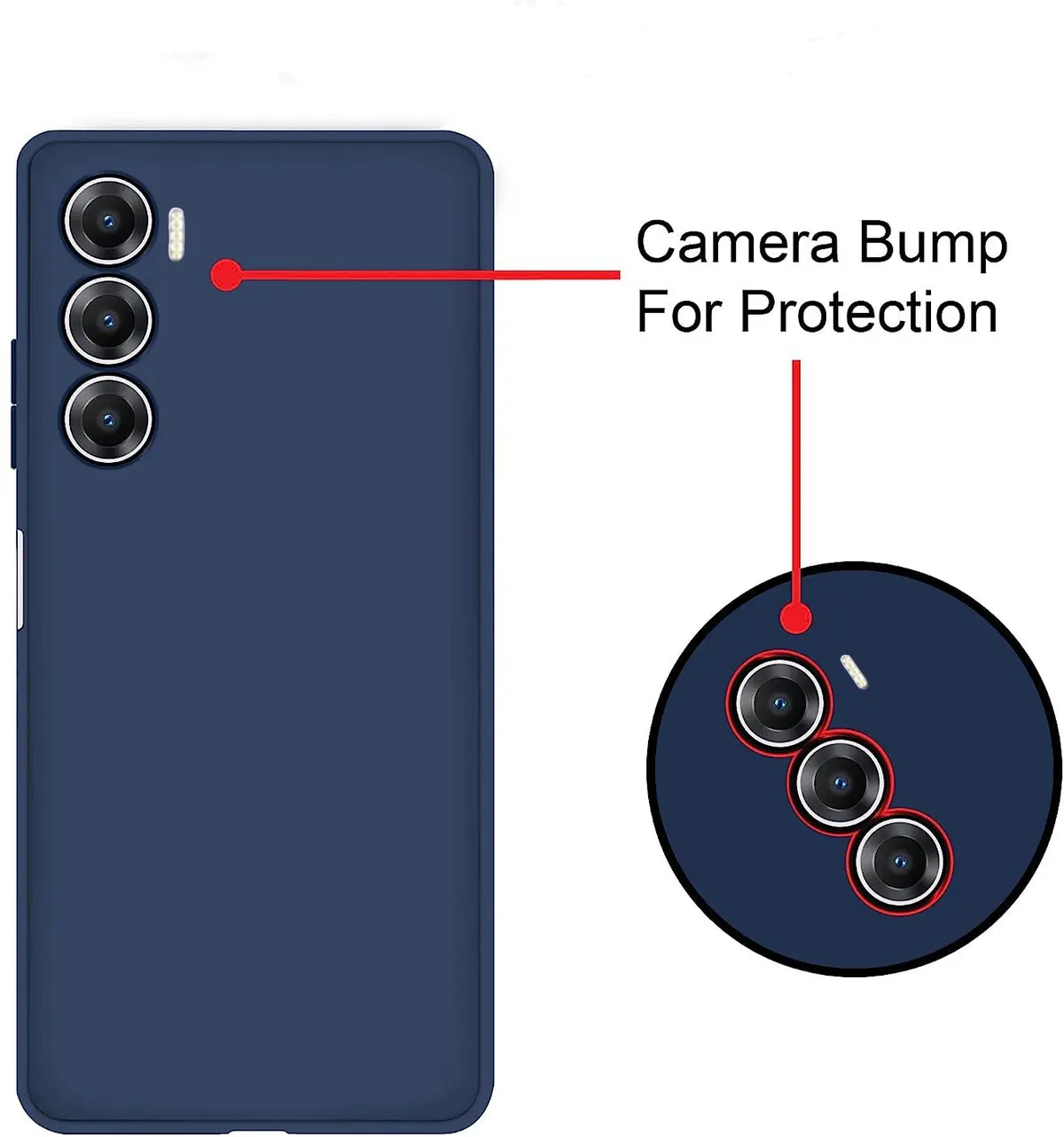 Micvir Back Cover for Infinix Zero 5G 2023 (Blue, Dual Protection, Silicon, Pack of: 1) — image 2 of 5