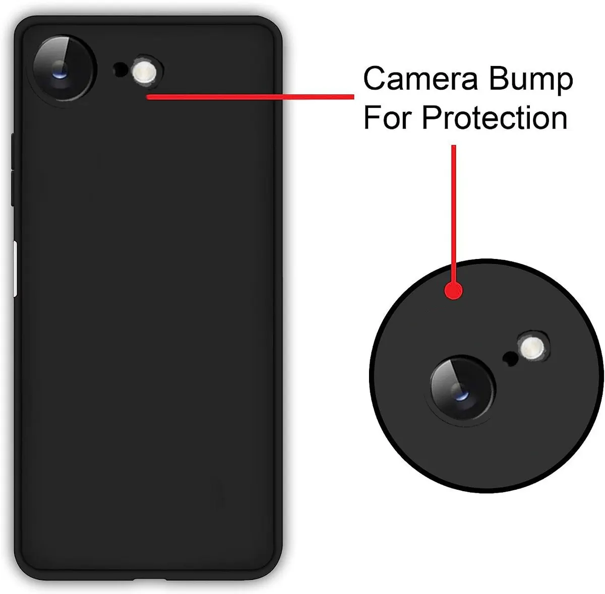 Micvir Back Cover for Apple iPhone 16e (Black, Dual Protection, Silicon, Pack of: 1) — image 3 of 5