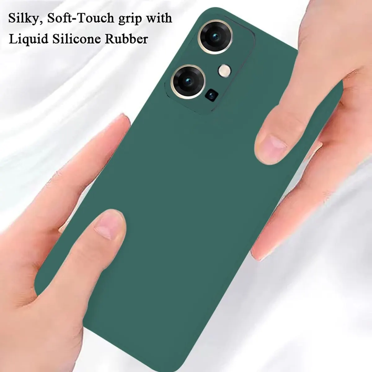 Micvir Back Cover for Iqoo Z6 (Green, Dual Protection, Silicon, Pack of: 1) — image 4 of 5