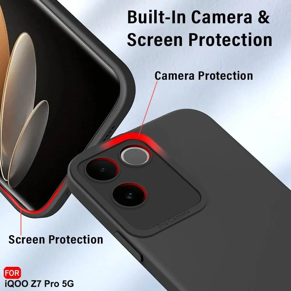 Micvir Back Cover for iQOO Z7 Pro 5G (Black, Dual Protection, Silicon, Pack of: 1) — image 2 of 5