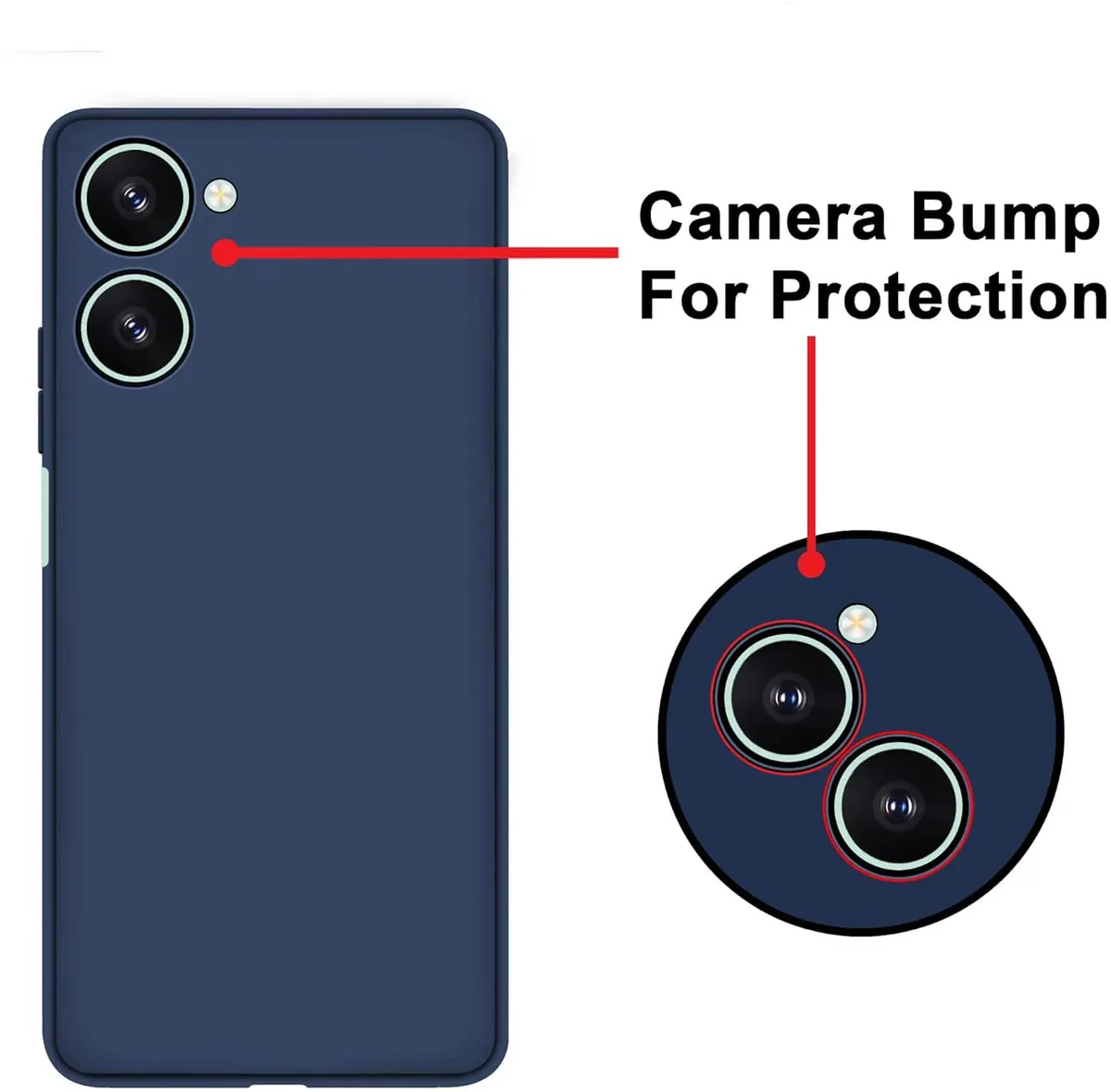 Micvir Back Cover for IQOO Z9 Lite 5G (Blue, Dual Protection, Silicon, Pack of: 1) — image 2 of 5