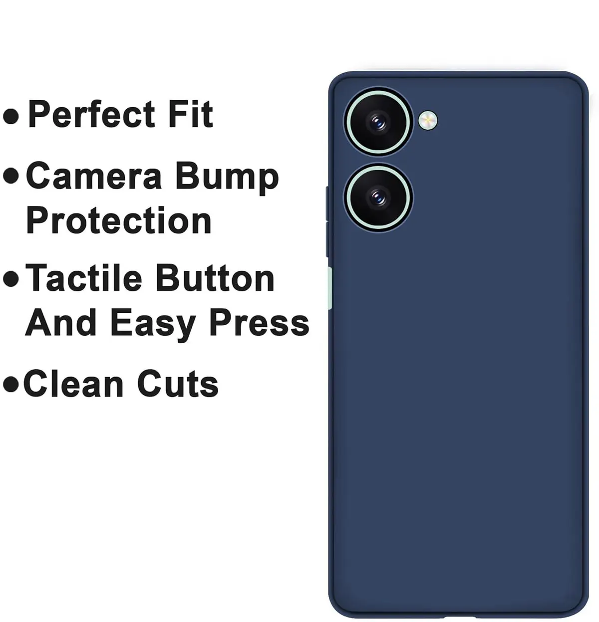 Micvir Back Cover for IQOO Z9 Lite 5G (Blue, Dual Protection, Silicon, Pack of: 1) — image 4 of 5