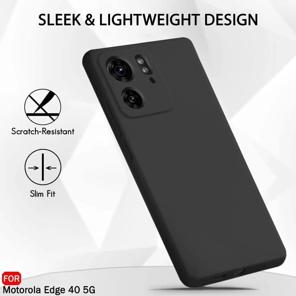 Micvir Back Cover for Motorola Moto Edge 40 5G (Black, Dual Protection, Silicon, Pack of: 1) — image 2 of 5