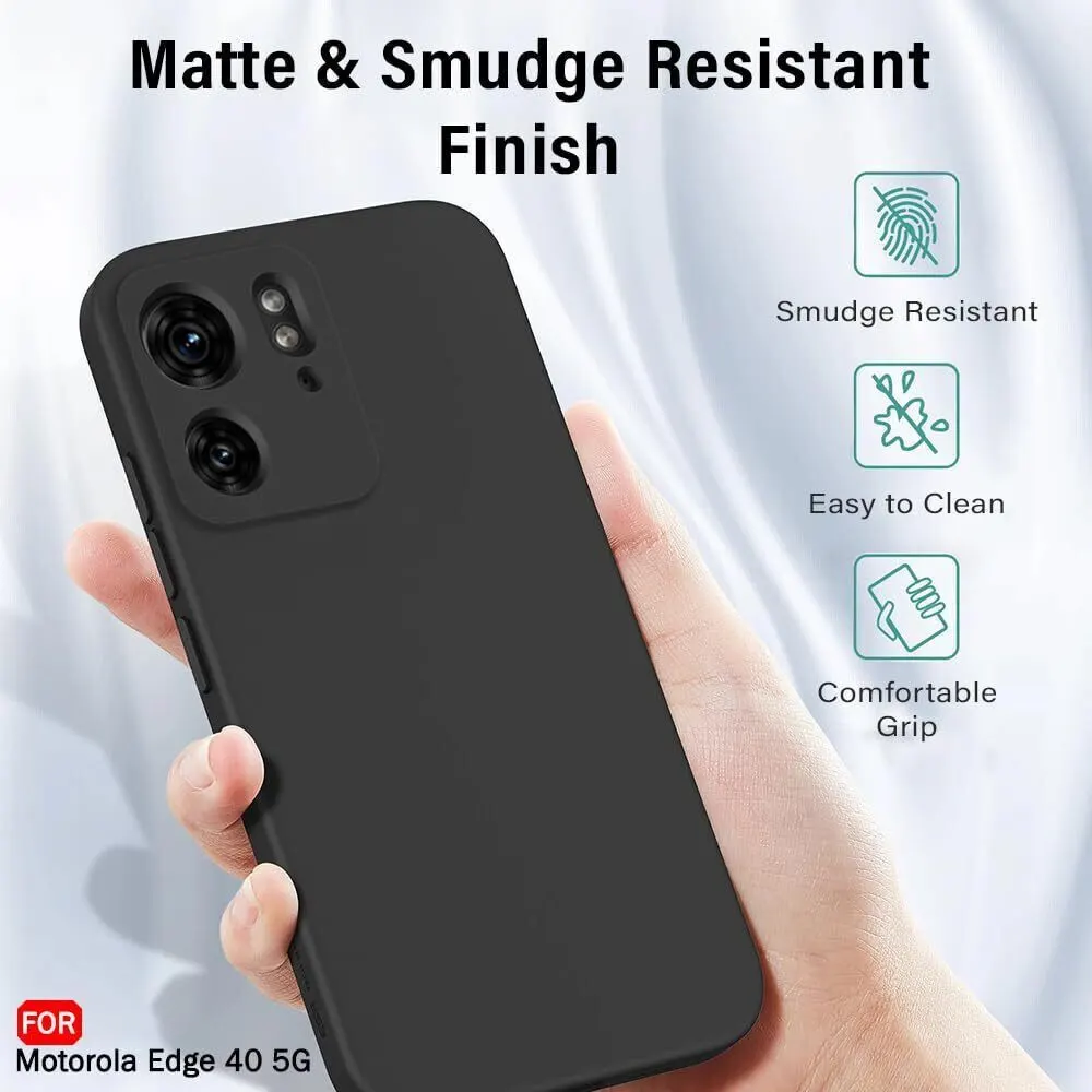 Micvir Back Cover for Motorola Moto Edge 40 5G (Black, Dual Protection, Silicon, Pack of: 1) — image 4 of 5