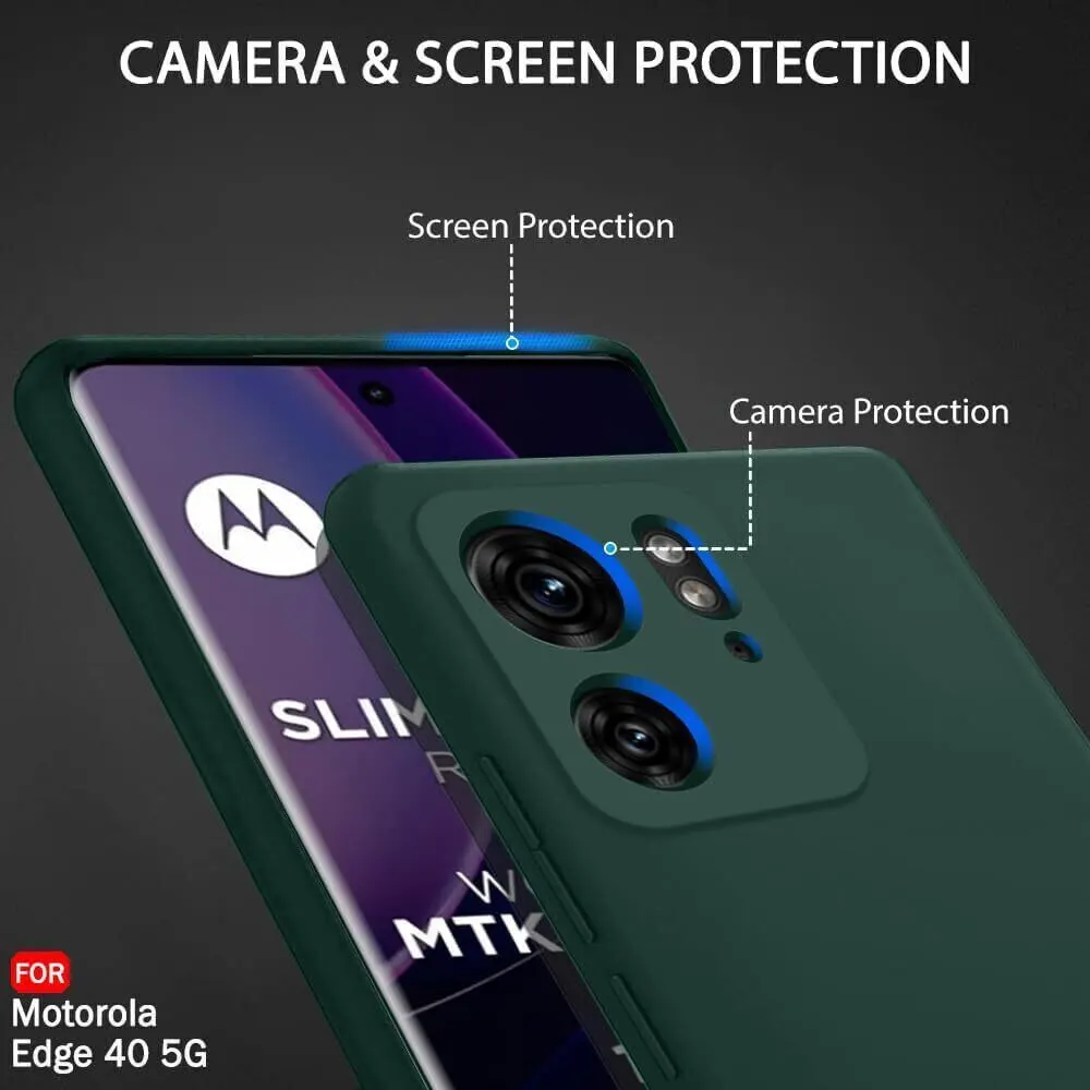 Micvir Back Cover for Motorola Moto Edge 40 5G (Green, Dual Protection, Silicon, Pack of: 1) — image 3 of 5