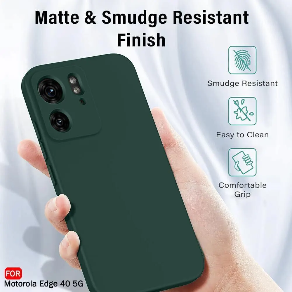 Micvir Back Cover for Motorola Moto Edge 40 5G (Green, Dual Protection, Silicon, Pack of: 1) — image 4 of 5