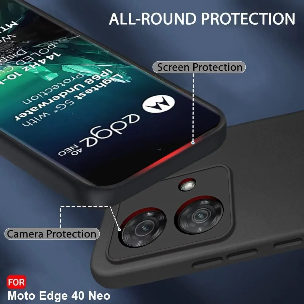 Micvir Back Cover for Motorola Edge 40 Neo (Black, Dual Protection, Silicon, Pack of: 1) — image 2 of 5