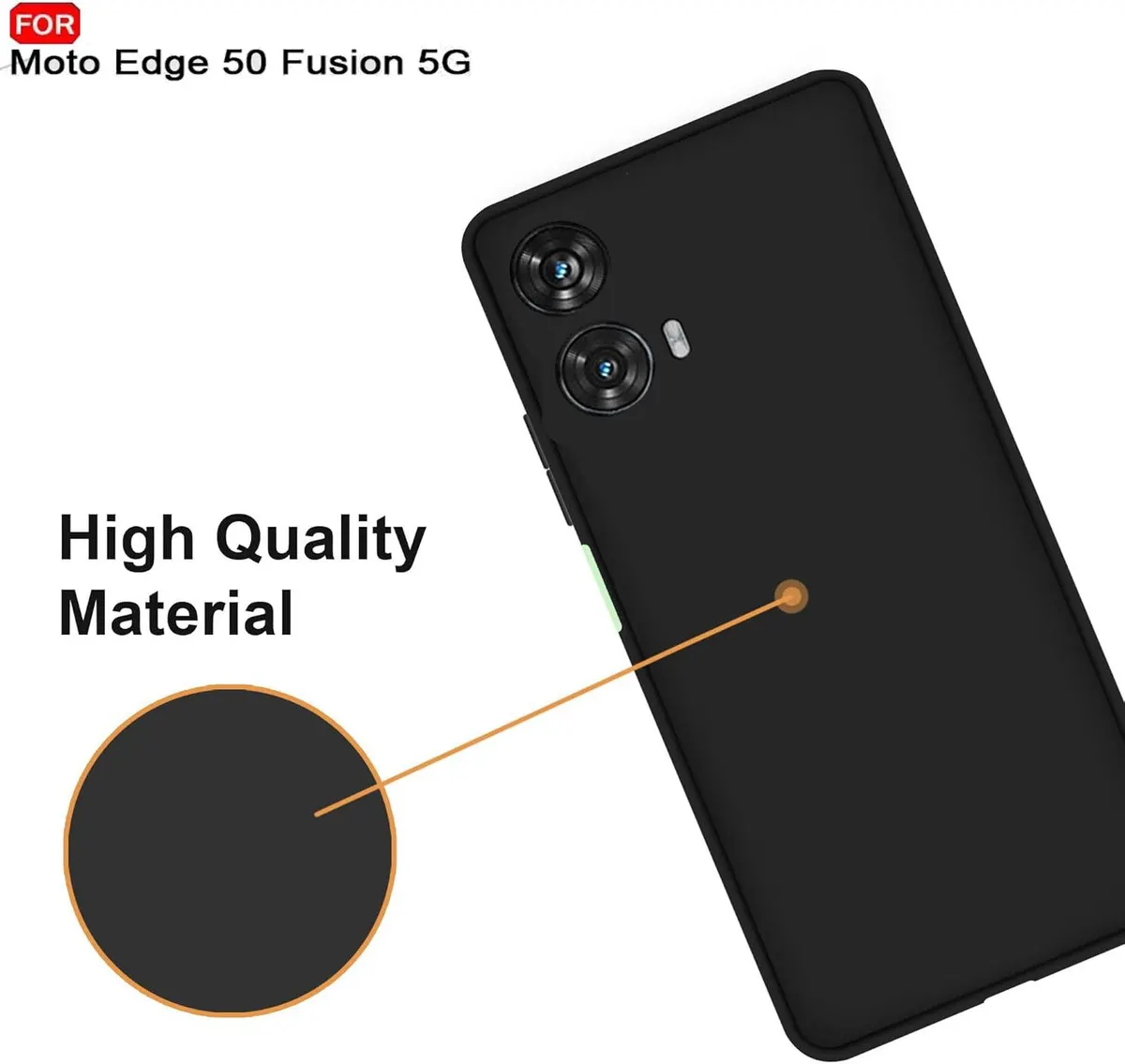 Micvir Back Cover for MOTOROLA Edge 50 Fusion (Black, Dual Protection, Silicon, Pack of: 1) — image 3 of 5