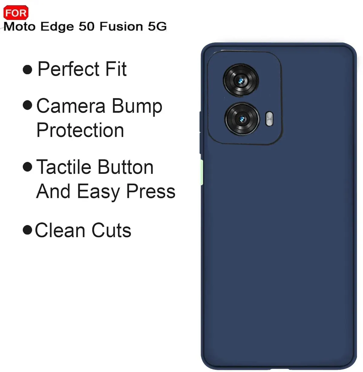 Micvir Back Cover for MOTOROLA Edge 50 Fusion (Blue, Dual Protection, Silicon, Pack of: 1) — image 4 of 5