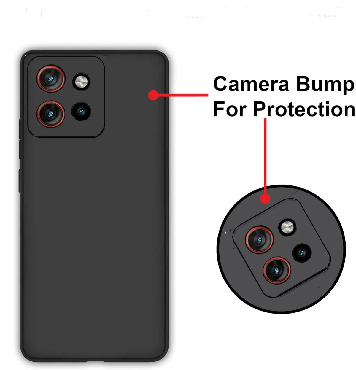 Micvir Back Cover for Motorola Edge 50 Neo (Black, Dual Protection, Silicon, Pack of: 1) — image 2 of 5