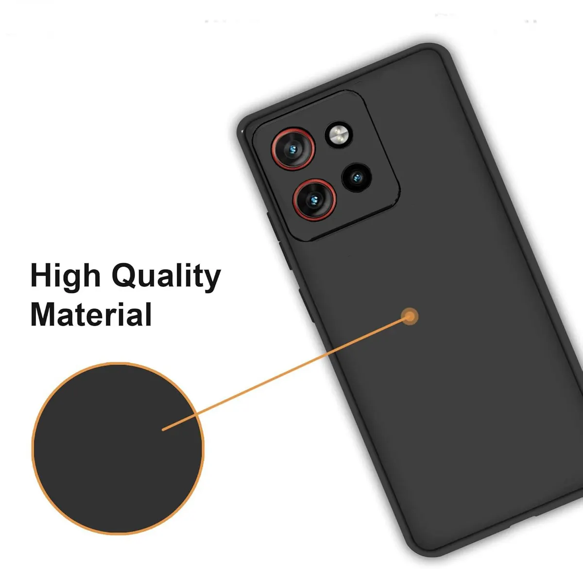 Micvir Back Cover for Motorola Edge 50 Neo (Black, Dual Protection, Silicon, Pack of: 1) — image 3 of 5
