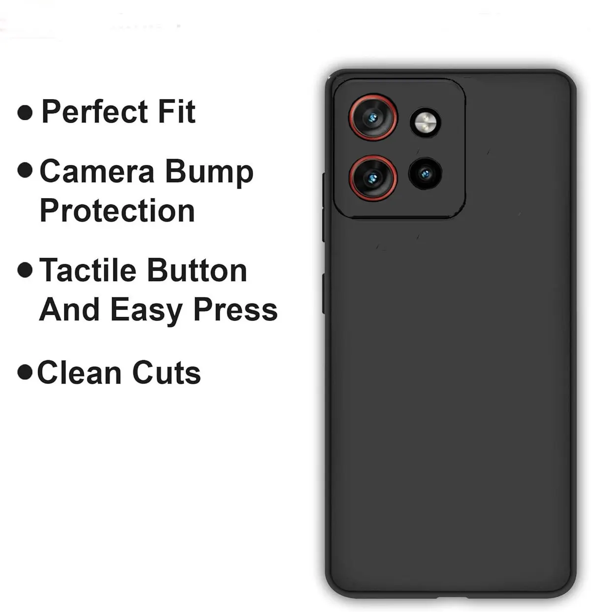 Micvir Back Cover for Motorola Edge 50 Neo (Black, Dual Protection, Silicon, Pack of: 1) — image 4 of 5